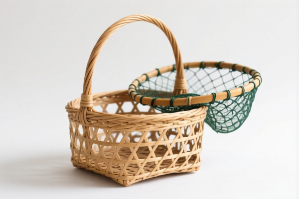 Handmade Rattan Fishing Basket