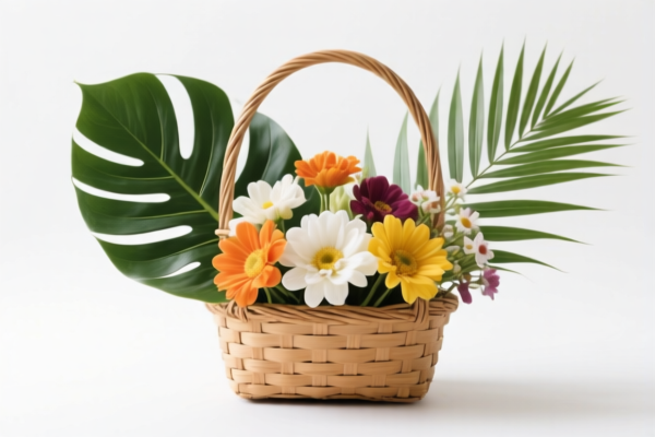 Palm Leaf Flower Basket
