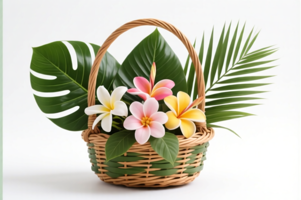 Palm Leaf Flower Basket