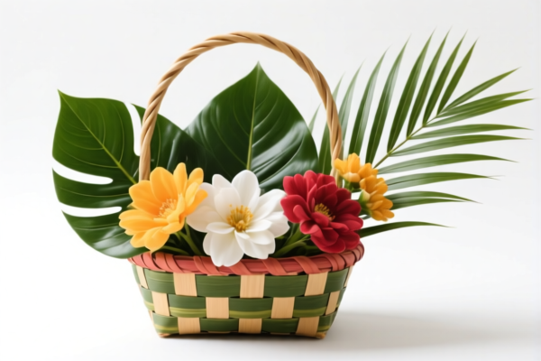 Palm Leaf Flower Basket