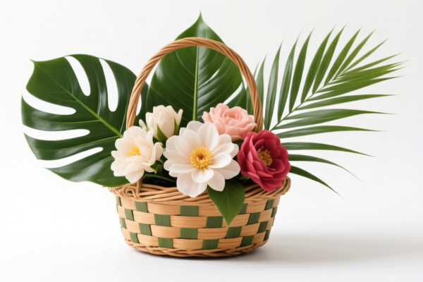 Palm Leaf Flower Basket