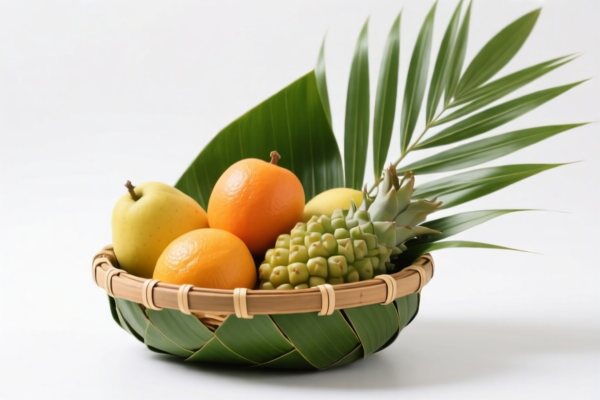 Palm Leaf Fruit Basket