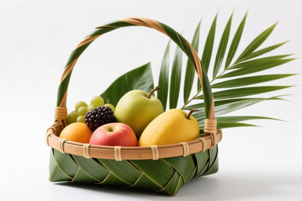 Palm Leaf Fruit Basket