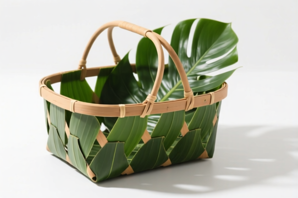 Palm Leaf Shopping Basket