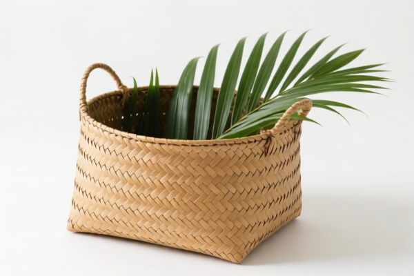 Palm Leaf Woven Storage Basket