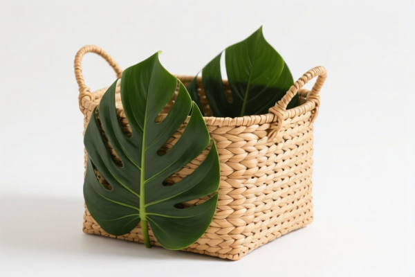 Palm Leaf Woven Storage Basket