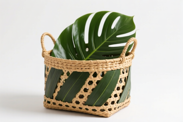 Palm Leaf Woven Storage Basket