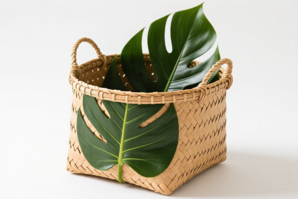 Palm Leaf Woven Storage Basket