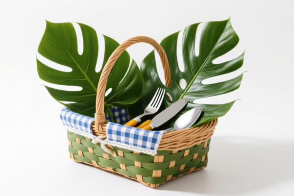 Palm Leaf Picnic Basket
