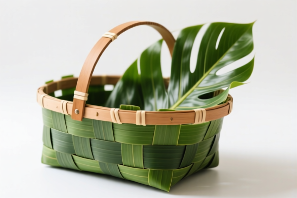 Palm Leaf Shopping Basket