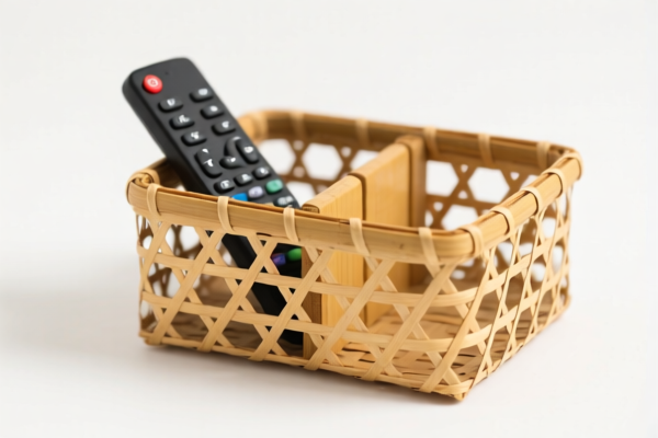 Bamboo Woven Remote Control Storage Basket