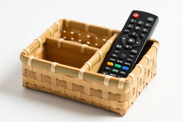 Bamboo Woven Remote Control Storage Basket