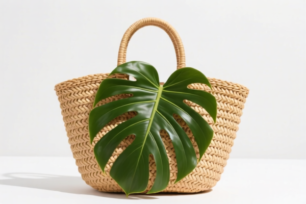 Palm Leaf Woven Beach Bag