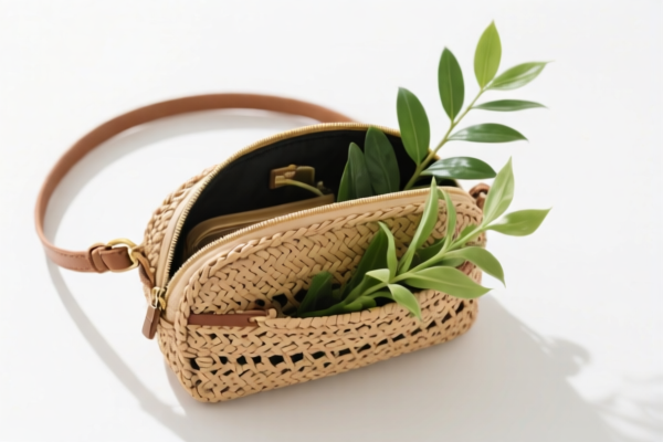 Natural Plant Woven Travel Organizer Bag