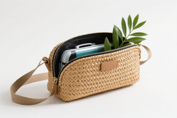 Natural Plant Woven Travel Organizer Bag
