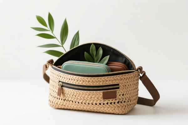 Natural Plant Woven Travel Organizer Bag