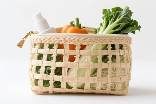 Vegetable Fiber Woven Cosmetic Bag