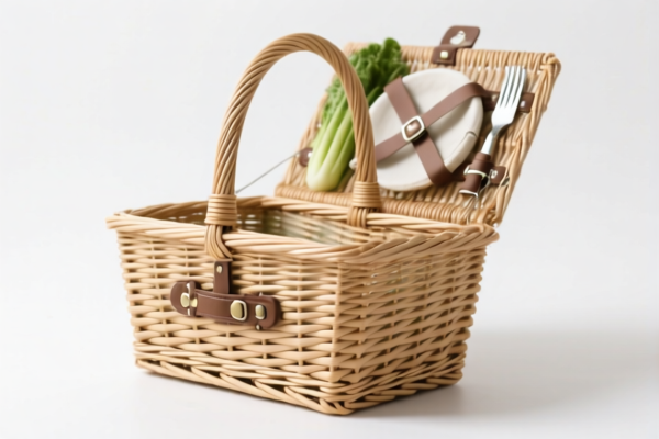 Vegetable Fiber Woven Picnic Basket