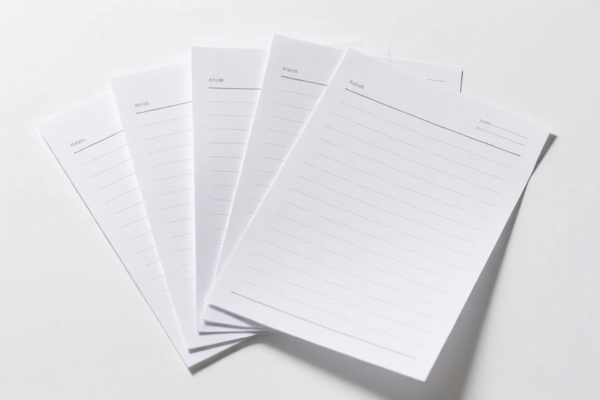 Lightweight Writing Paper Sheets