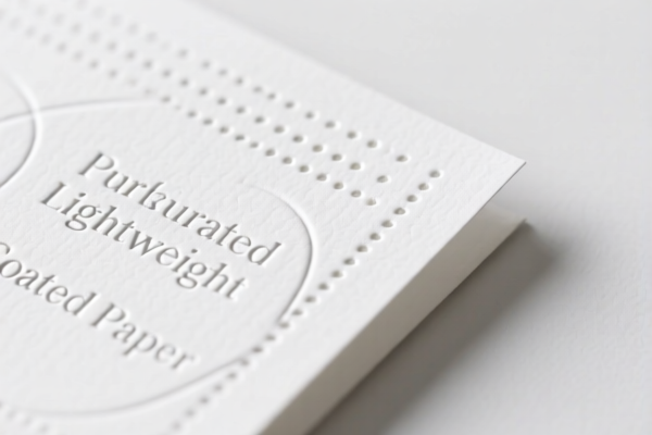 Embossed and Perforated Lightweight Coated Paper