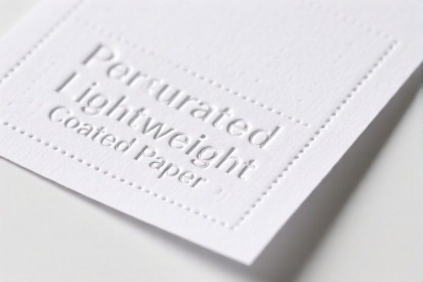 Embossed and Perforated Lightweight Coated Paper