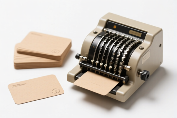 Card specifically for punch card machines