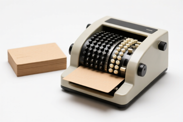 Card specifically for punch card machines