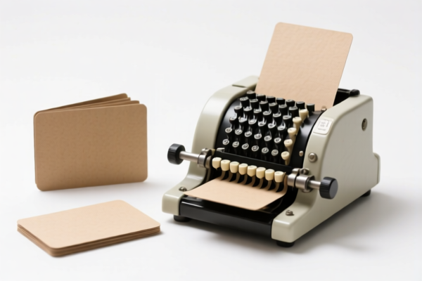 Card specifically for punch card machines