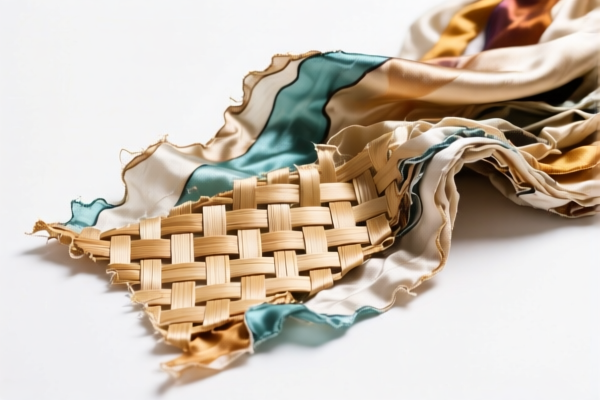 Other woven fabrics of silk waste