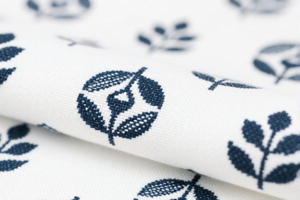 Cotton twill_satin woven fabrics for decoration, printed (discharge printed)
