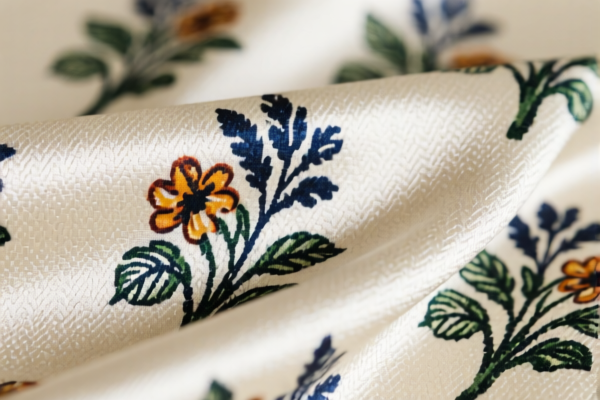 Cotton twill_satin woven fabrics for lining, printed (discharge printed)