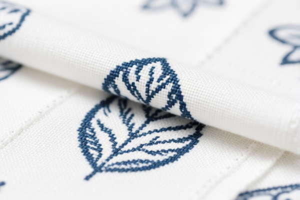 Cotton twill_satin woven fabrics, printed (discharge printed)