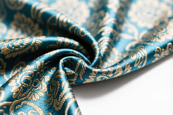 Dyed Cotton Satin Weave Jacquard Fabric