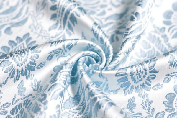 Dyed Cotton Satin Weave Jacquard Fabric