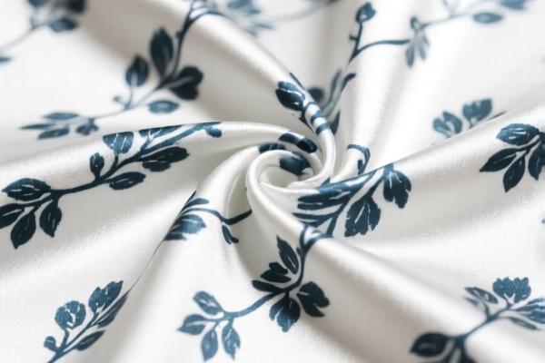 Cotton blended printed satin weave fabric