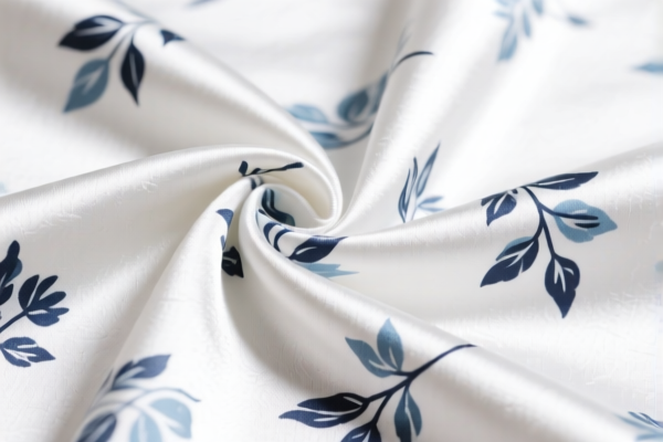 Cotton blended printed satin weave fabric