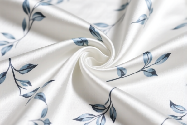 Cotton blended printed satin weave fabric