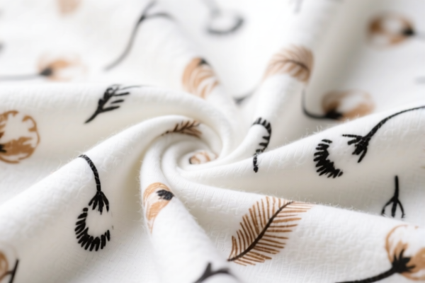 Uncombed Printed Cotton Wool Blend Fabric