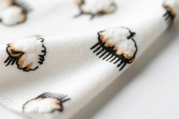 Uncombed Printed Cotton Wool Blend Fabric