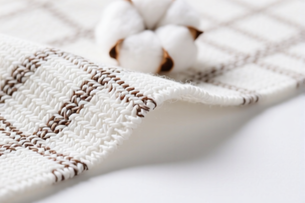 Cotton wool blended woven fabric (for home textiles, containing 36_ or more wool_fine animal hair, uncombed, over 200 g_m², bleached)