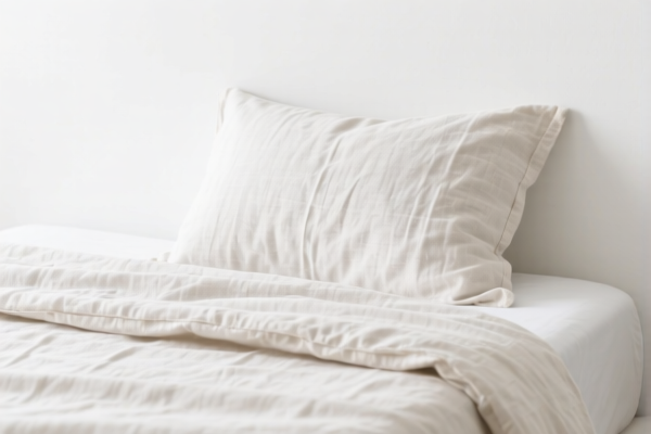 Bleached Flax Cotton Blend Bed Sheet