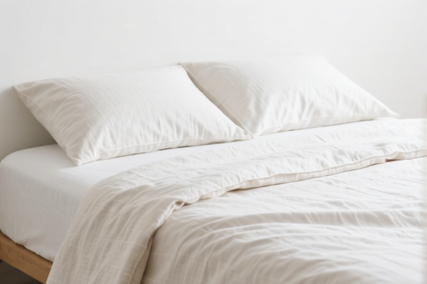 Bleached Flax Cotton Blend Bed Sheet