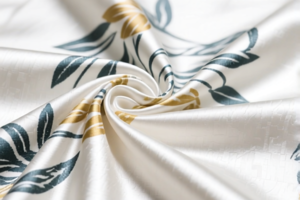 Printed cotton blend satin woven fabrics