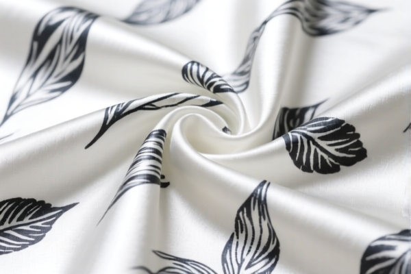 Printed cotton blend satin woven fabrics