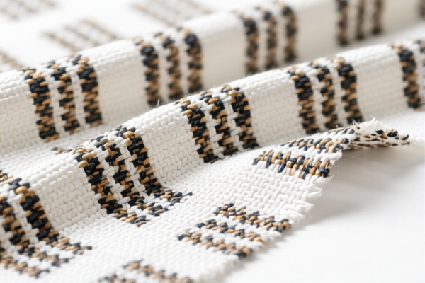 Wide width printed woven fabrics of cotton and synthetic filaments