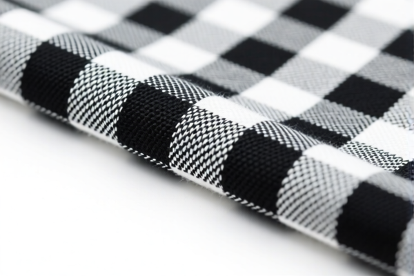 Wide width printed woven fabrics of cotton and synthetic filaments