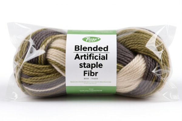 Retail packaged blended artificial staple fiber yarn