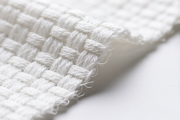 Woven fabrics of synthetic staple fibers for bedding