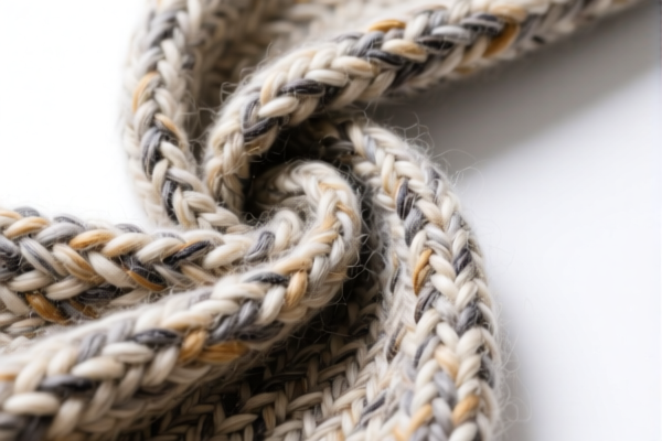 Uncombed wool blended synthetic woven fabric