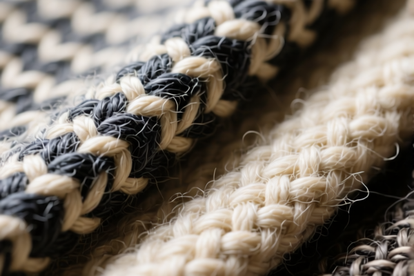 Combed woven fabrics of synthetic staple fibers and wool blend for industrial use